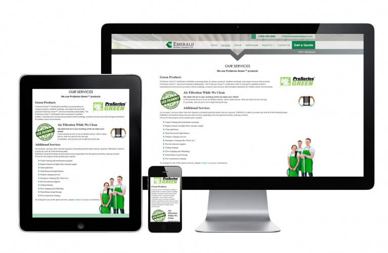 Emerald Building Caretakers Ltd - view 2 / Portfolio / Khaztech - Web design and development studio